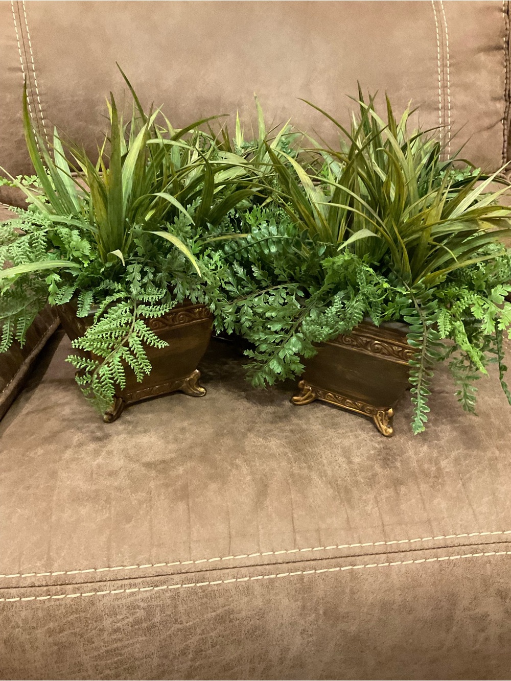 Set of 2 Faux Greenery Planters